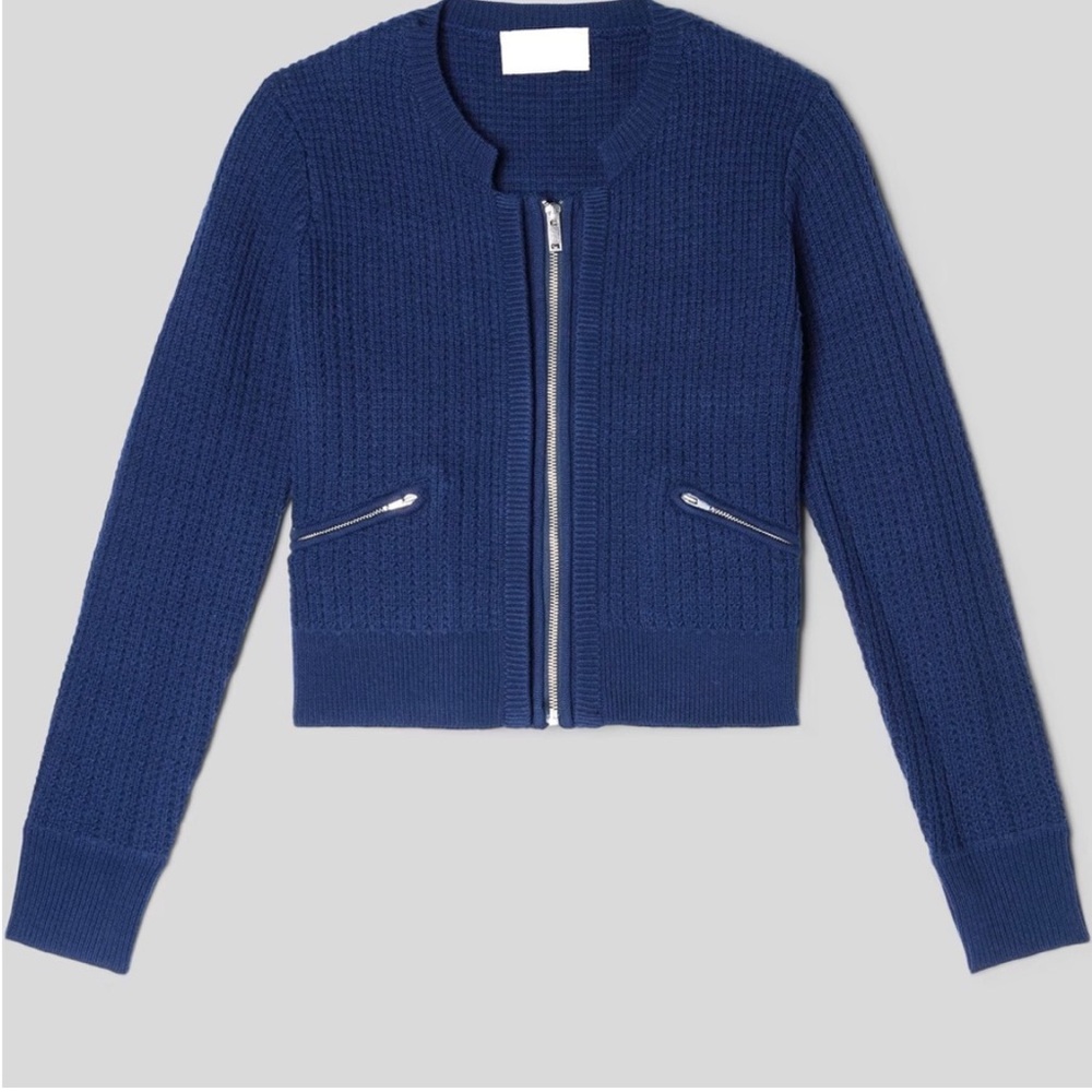 Everlane | The Cropped Cotton-Merino Bomber | Navy